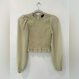 Elegant Olive Green Women's Top
